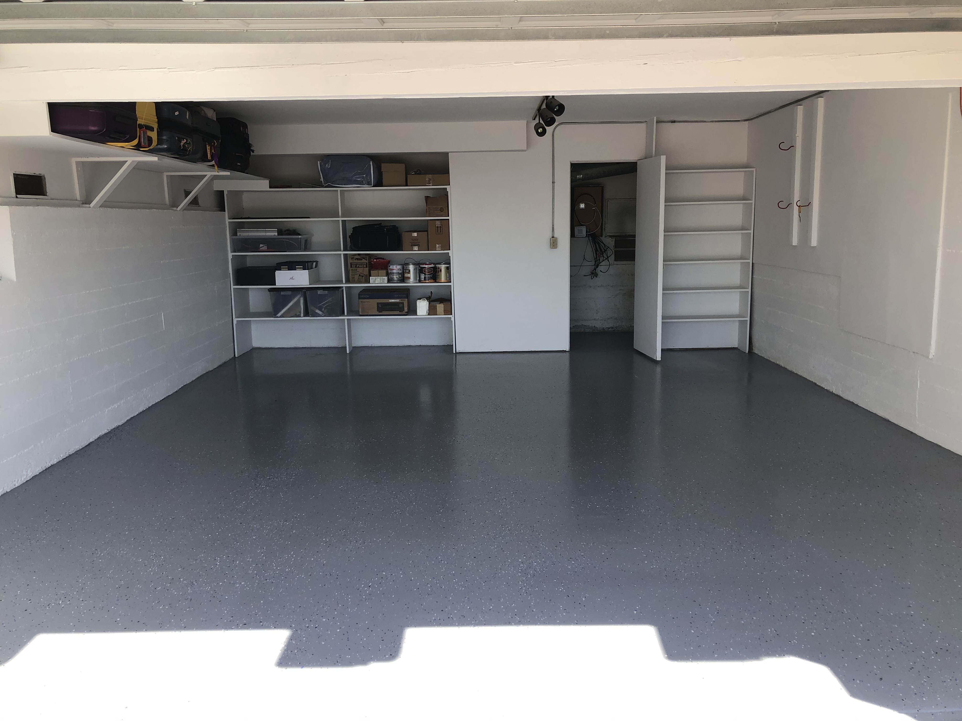 Finished gray garage floor